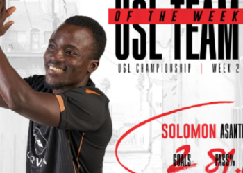 Solomon Asante makes USL team of the week
