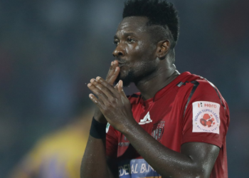 Video: Asamoah Gyan Scores 3rd League Goal For NorthEast United