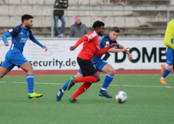 Ghanaian striker Eugene Ofosu-Ayeh scores for Kaan-Marienborn in win over Sprockhovel