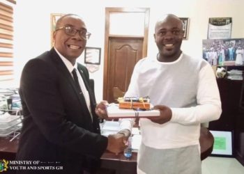 Barbados Sports Minister Pays Courtesy Call On Isaac Asiamah +[Photos]