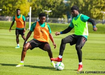 [PHOTOS]: Black Stars hold third outdoor training in Doha ahead of 2021 Afcon
