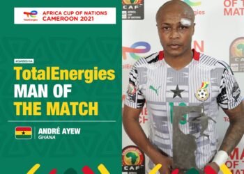 Ghana’s captain Andre Ayew wins MVP award in Ghana’s game against Gabon