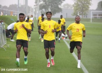[Photos]: Black Stars hold seventh day training in Doha ahead of AFCON 2021