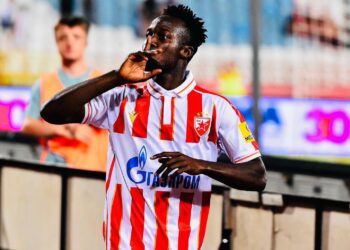 Ghanaian forward Osman Bukari scores again for Red Star Belgrade in Serbia Super Liga