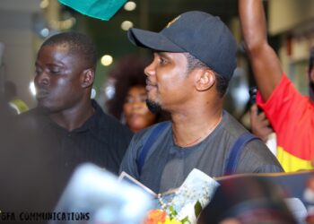 Qatar Legacy ambassador Samuel Eto’o arrives in Ghana