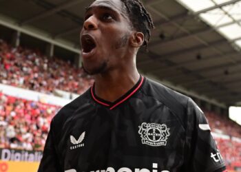 ‘Happy to score again’- Jeremie Frimpong over the moon after scoring brace for Leverkusen