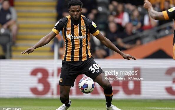 Hull City's Benjamin Tetteh during the Sky Bet Championship match at the MKM Stadium, Kingston upon Hull. Picture date: Saturday July 30, 2022. (Photo by Richard Sellers/PA Images via Getty Images)