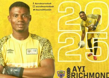 Hearts of Oak first choice goalkeeper Richmond Ayi signs new three-year deal