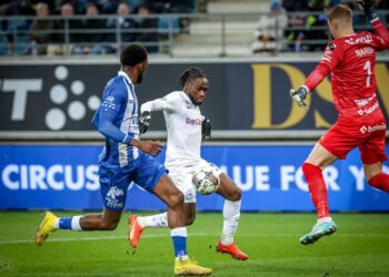 Ghana forward Joseph Paintsil reacts to his 10th league goal of the season