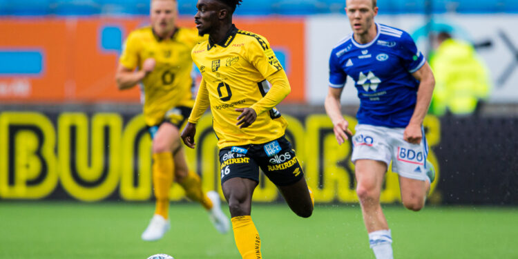 220721 Emmanuel Boateng of Elfsborg during the UEFA Europa Conference League match between Molde and Elfsborg on July 21, 2022 in Molde.
Photo: Marius Simensen / BILDBYRÅN / Cop 238
