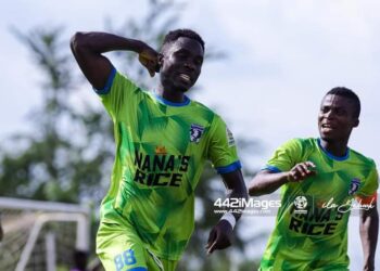 Bechem United striker Hafiz Konkoni dedicates his goal against Hearts of Oak to all muslims celebrating Eid Mubarak
