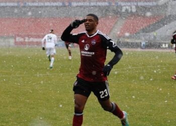Ghanaian attacker Kwadwo Duah nets tenth goal of the season for Nürnberg against Düsseldorf