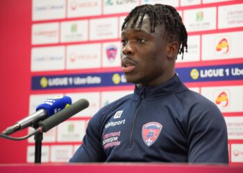Black Stars defender Alidu Seidu reacts to Clermont Foot win over Lyon in French Ligue 1