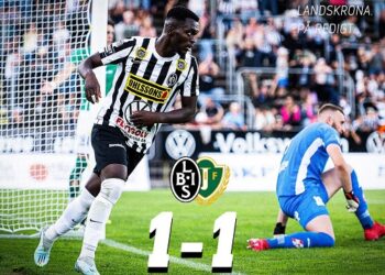 Swedish-born Ghanaian forward Kofi Asare scores to secure vital point for Landskrona BoIS against Jönköping Södra