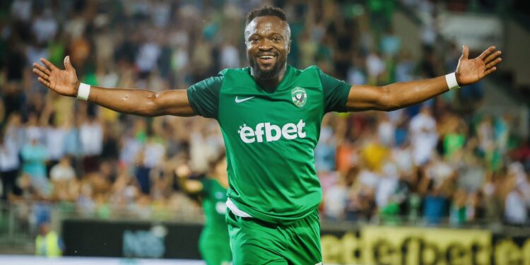 Bernard Tekpetey celebrates brace for Ludogorets in UCL qualifiers against Ballkani