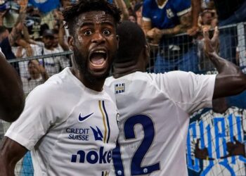 Afriyie Barnieh reacts after bagging brace in FC Zurich win over FC Lugano in Switzerland