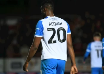 Ghanaian forward Emile Acquah grabs second League goal against Accrington for Barrow AFC