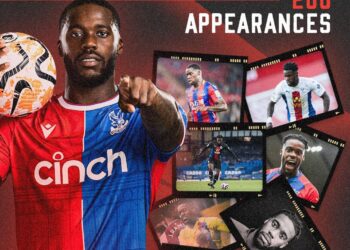 Ghana midfielder Jeffrey Schlupp makes it 200 appearances for Crystal Palace in defeat to Arsenal