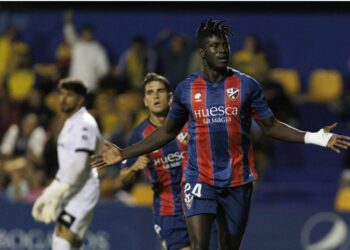 Ghana forward Samuel Obeng Gyabaa delighted to open his goal account this season for Huesca