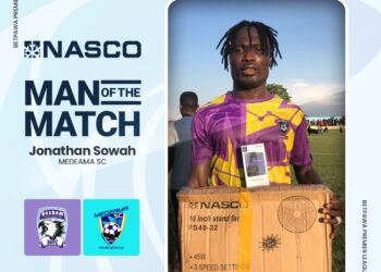 Ghana forward Jonathan Sowah named Man-Of-The-Match in Medeama’s win at Bechem