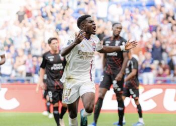 Ghanaian teen sensation Ernest Nuamah scores for Olympic Lyon against Lorient