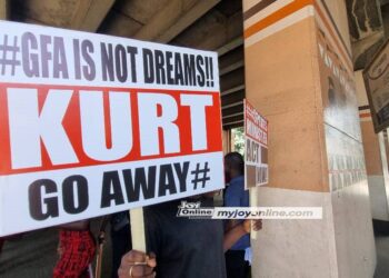 PHOTOS: Protesters gather to demonstrate against GFA president Kurt Okraku and his administration