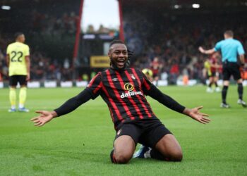 Antoine Semenyo scores in Bournemouth’s 2-1 victory over Burnley