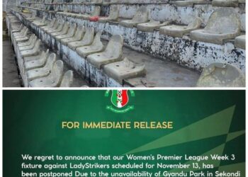 Tattered Gyandu Stadium forces Hasaacas ladies to postpone game