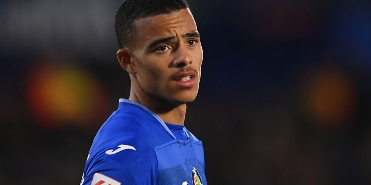 GETAFE, SPAIN - NOVEMBER 25:  Mason Greenwood of Getafe CF looks on during the LaLiga EA Sports match between Getafe CF and UD Almeria at Coliseum Alfonso Perez on November 25, 2023 in Getafe, Spain. (Photo by Denis Doyle/Getty Images)