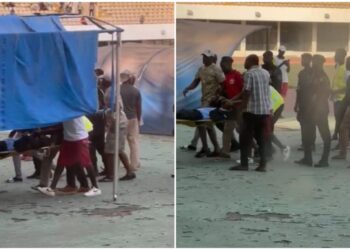 VIDEO: Match Commissioner Charles Darkwah collapses after attack by RTU fans after win over Medeama