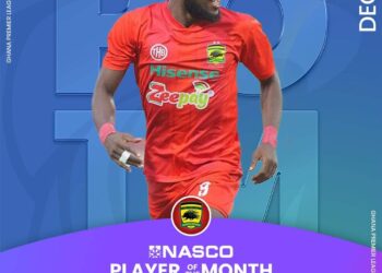 Asante Kotoko striker Steven Mukwala wins GPL player of the month award for December