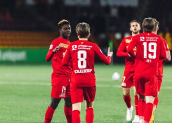 Ghanaian forward Osman Ibrahim scores for FC Nordsjaelland in Danish Cup semifinal