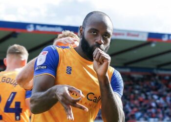 Ghana’s Hiram Boateng scores in Mansfield Town’s defeat to Crawley Town