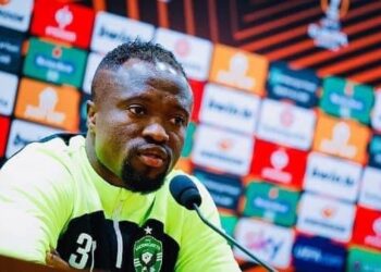 Brace-hero Bernard Tekpetey reacts after Ludogorets 3-0 win against Hebar