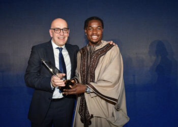 Fatawu Issahaku reacts to Leicester City Men’s Young Player of the Season award