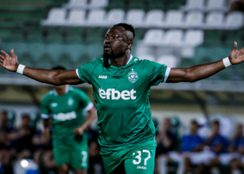 Ghana forward Bernard Tekpetey scores in Ludogorets Champions League qualifying win over Dinamo Minsk