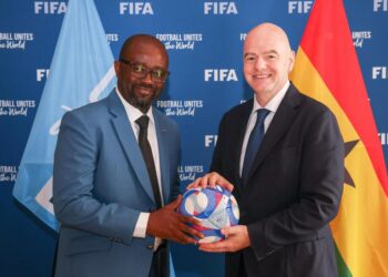 Fifa President Gianni Infantino meets GFA capo Kurt Okraku in HISTORIC meeting in Paris