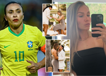 Brazilian football icon Marta engages lesbian partner and teammate Carrie Lawrence