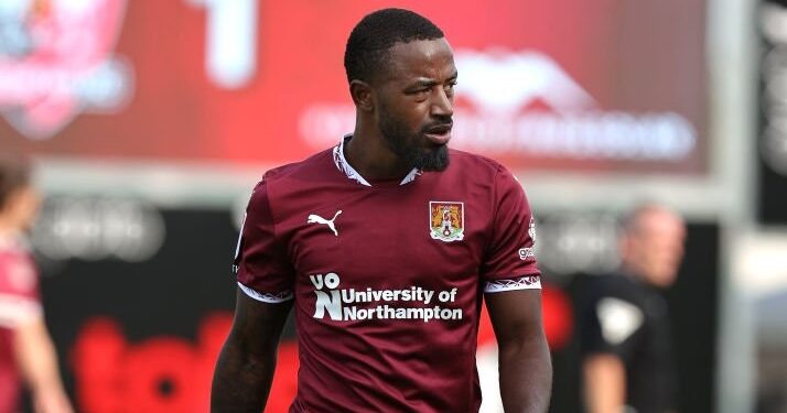 NORTHAMPTON, ENGLAND - AUGUST 17: Tariqe Fosu of Northampton Town in action during the Sky Bet League One match between Northampton Town and Exeter City at Sixfields on August 17, 2024 in Northampton, England. (Photo by Pete Norton/Getty Images)