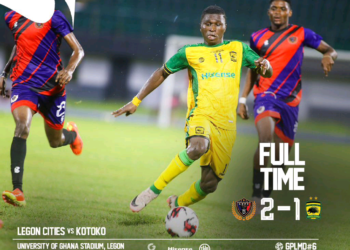 Legon Cities end Asante Kotoko’s unbeaten run in Ghana Premier League