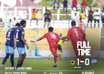 Ghana Premier League: Asante Kotoko secure narrow victory over Accra Lions to claim top spot