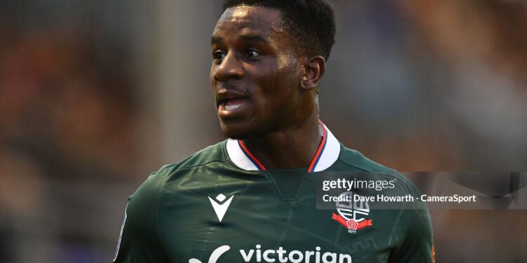 BARROW IN FURNESS, ENGLAND - SEPTEMBER 3: Bolton Wanderers' Jordi Osei-Tutu during the Bristol Street Motors Trophy Group D match between Barrow and Bolton Wanderers at Holker Street on September 3, 2024 in Barrow in Furness, England. (Photo by Dave Howarth - CameraSport via Getty Images)