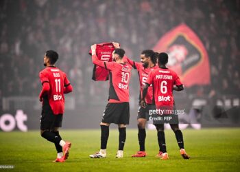 Stade Rennes players pay tribute to injured Alidu Seidu in dominant win over Saint-Étienne