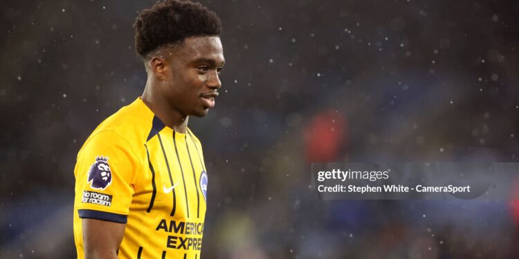 LEICESTER, ENGLAND - DECEMBER 8: Brighton & Hove Albion's Tariq Lamptey during the Premier League match between Leicester City FC and Brighton & Hove Albion FC at The King Power Stadium on December 8, 2024 in Leicester, England. (Photo by Stephen White - CameraSport via Getty Images)
