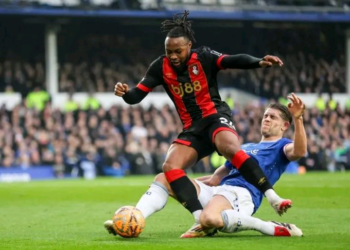 Antoine Semenyo’s penalty inspires Bournemouth to FA Cup victory over Everton