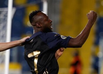 Owusu Kwabena scores in Ankaragücü’s 2-1 loss to Manisa FK in Turkish 1. Lig