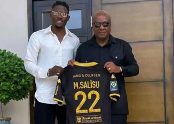 Mohammed Salisu pays courtesy call on president John Mahama, gifts Monaco jersey