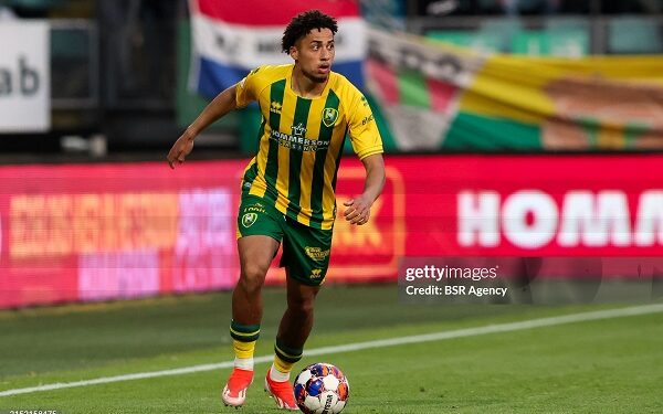DEN HAAG, NETHERLANDS - MAY 10: Tyrese Asante of ADO Den Haag in action during the Dutch Keuken Kampioen Divisie match between ADO Den Haag and Jong PSV at Bingoal Stadion on May 10, 2024 in Den Haag, Netherlands. (Photo by Hans van der Valk/BSR Agency/Getty Images)