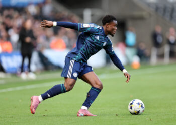 Ghana winger Abdul Fatawu Issahaku scores in Leicester City’s win over Swansea