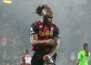 Ghana’s Antoine Semenyo celebrates Bournemouth’s rise to second after stunning win over Fulham